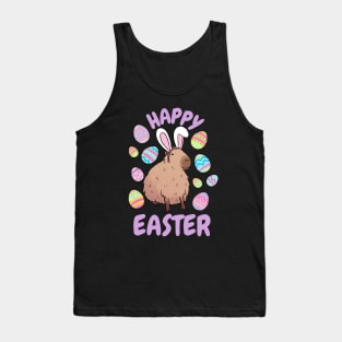 Happy easter cute capybara easter eggs Tank Top